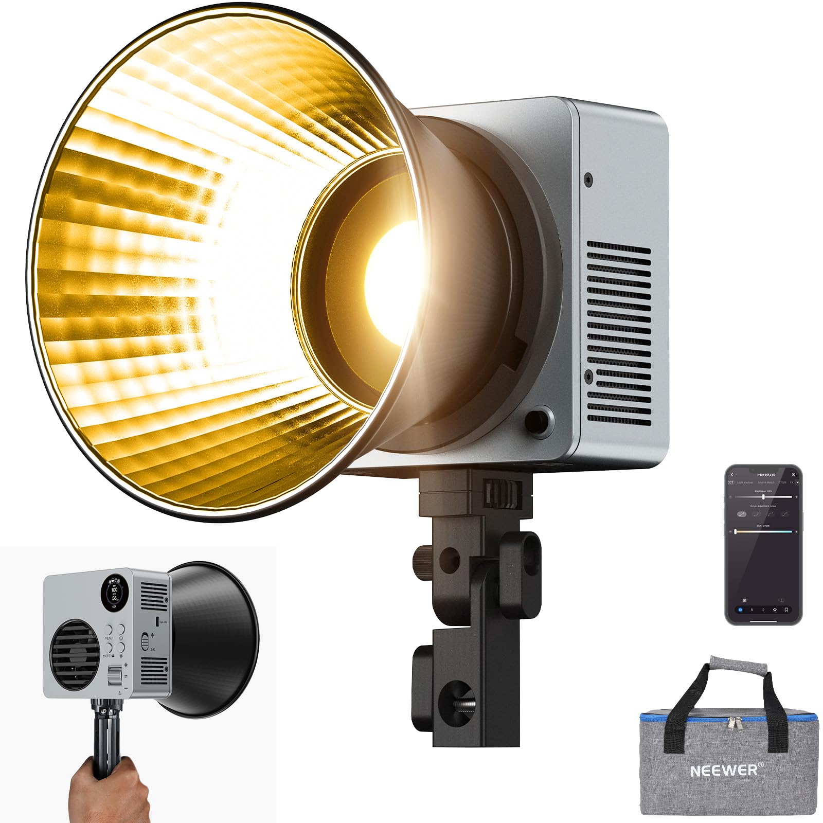 Amazon.com : NEEWER 80W LED Video Light with 72Wh Battery/100W PD